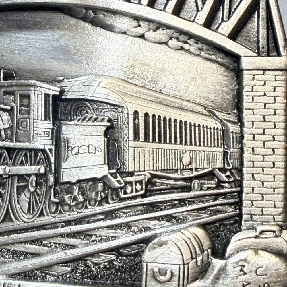 1983‎ Bergamot Brass Works Vintage Train Railroad Belt Buckle Made in USA